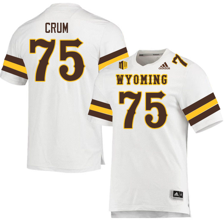Wyoming Cowboys #75 Frank Crum College Football Jerseys Stitched Sale-White